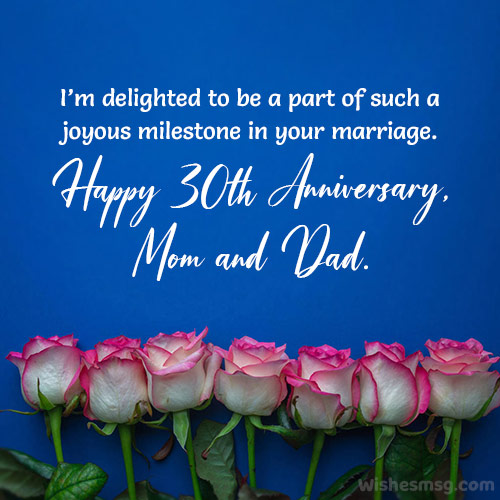 30th wedding anniversary wishes for parents