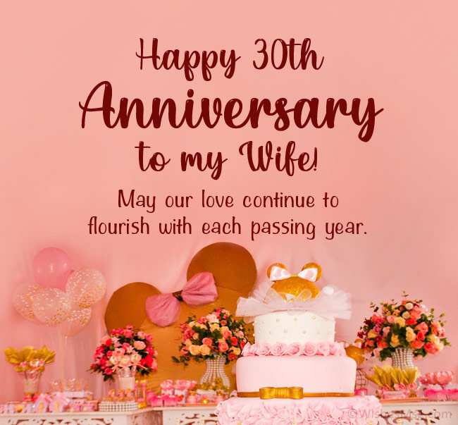 30th Anniversary Wishes for Wife