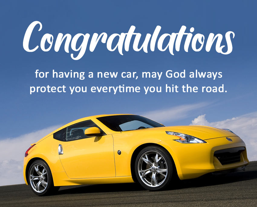 congratulations message for new car religious