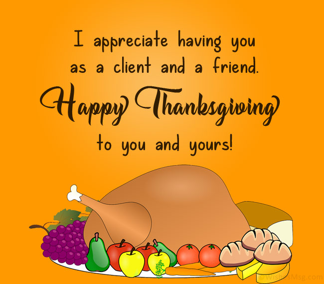 corporate thanksgiving message to clients