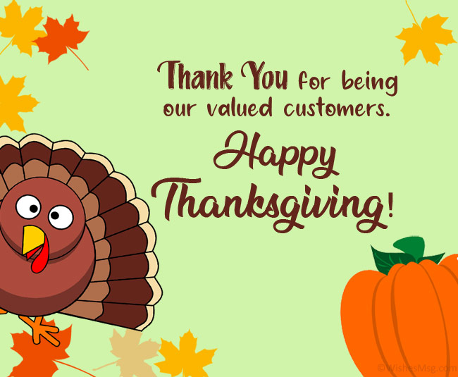 business thanksgiving message to customers