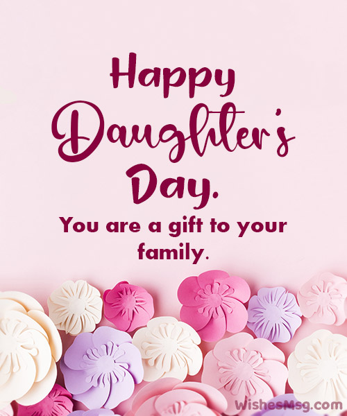 happy daughters day image with short msg