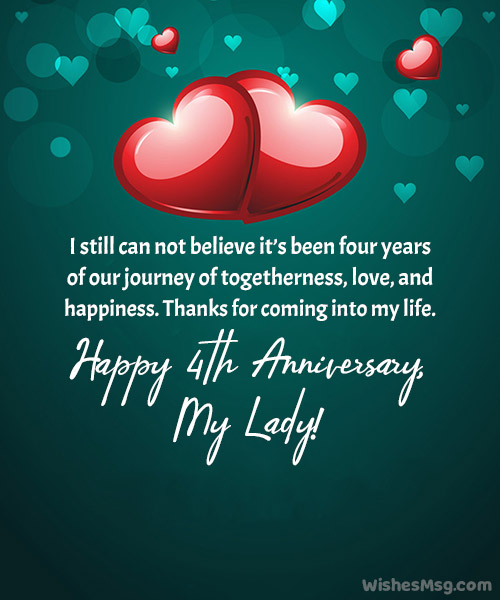 4th Anniversary Wishes for Girlfriend