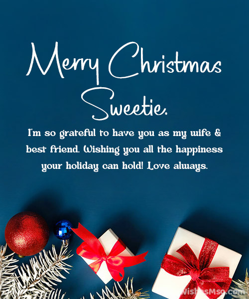 christmas card messages for wife