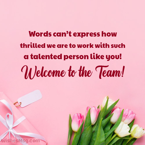 welcome message for new team member