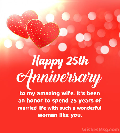 25th anniversary wishes for wife