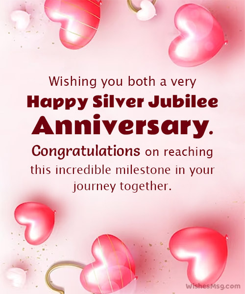 silver jubilee anniversary wishes