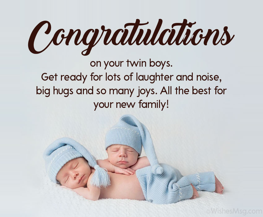 congratulations message for twins baby boy