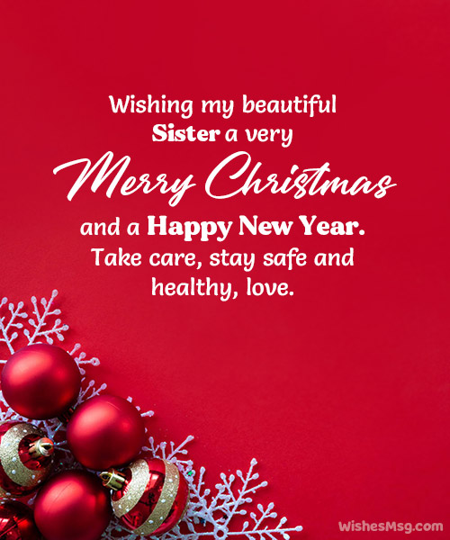 christmas and new year wishes for sister
