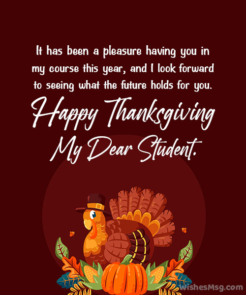 Happy Thanksgiving Message To Students From Teacher