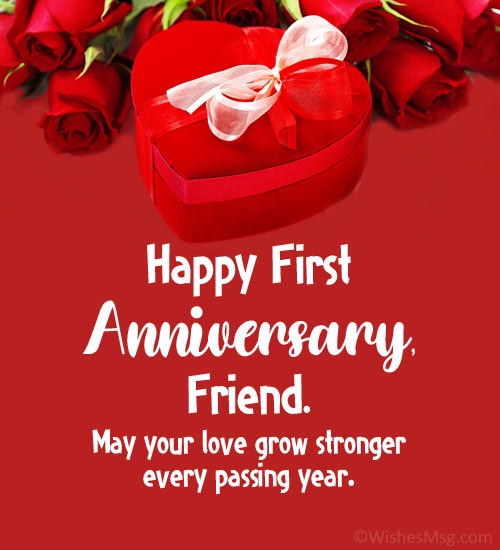 1st wedding anniversary wishes for friend