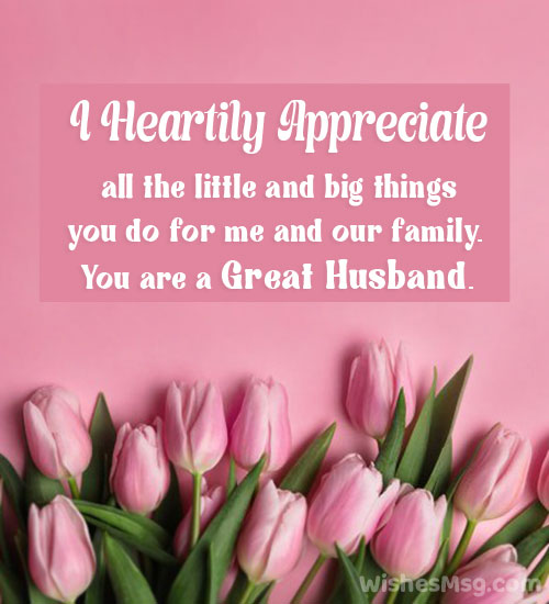 words of appreciation to my husband