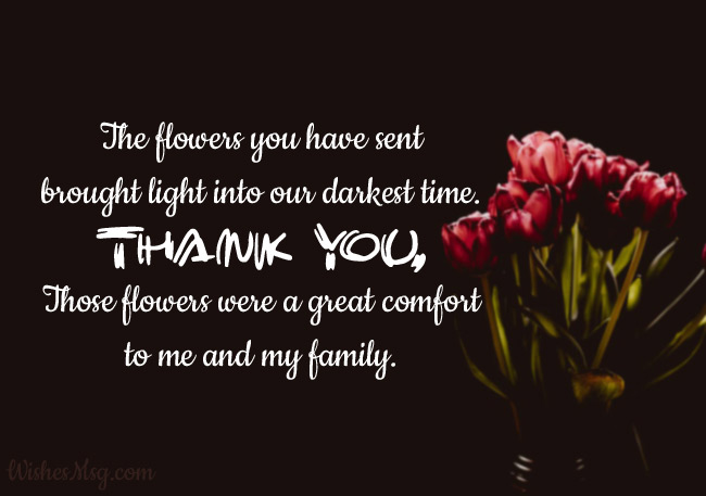 Thank You Messages For Funeral Flowers