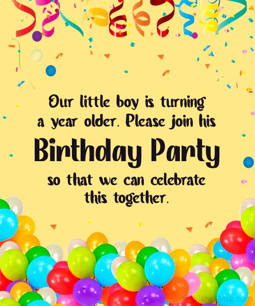 birthday party invitation message