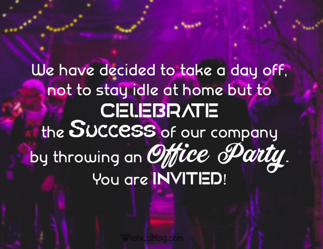 Invitation Messages for Office Party