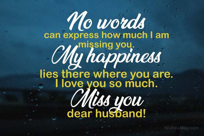 romantic miss you husband message
