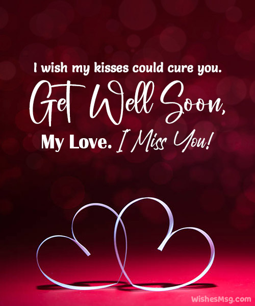 romantic get well soon text messages for him