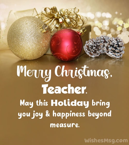 merry christmas wishes to teacher