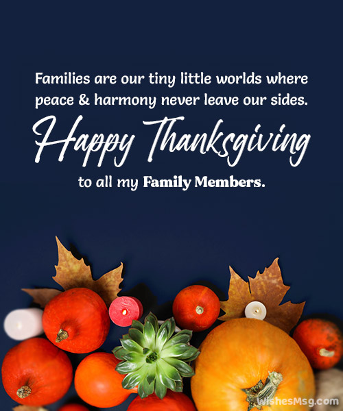 thanks giving message to family members