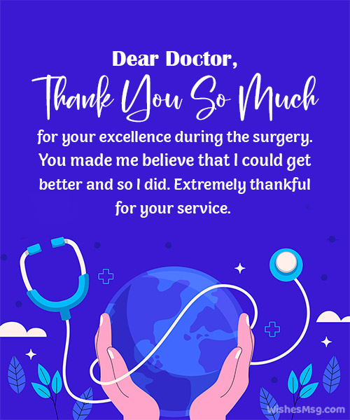 thank you message for successful surgery