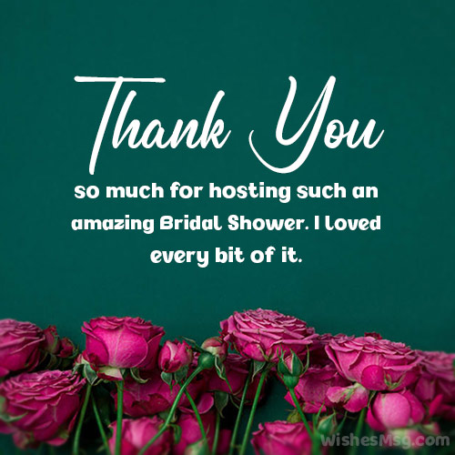 how to thank someone for throwing a bridal shower
