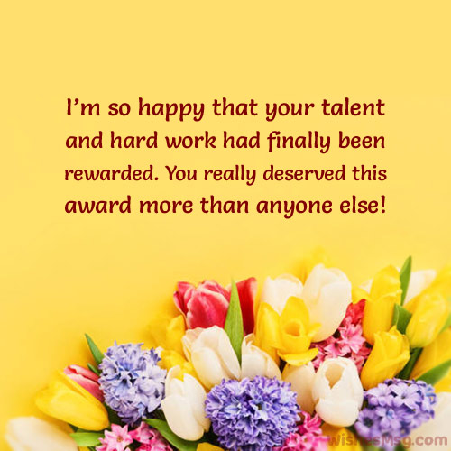 words of congratulations on receiving an award