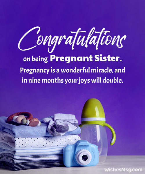 congratulations message for pregnant sister