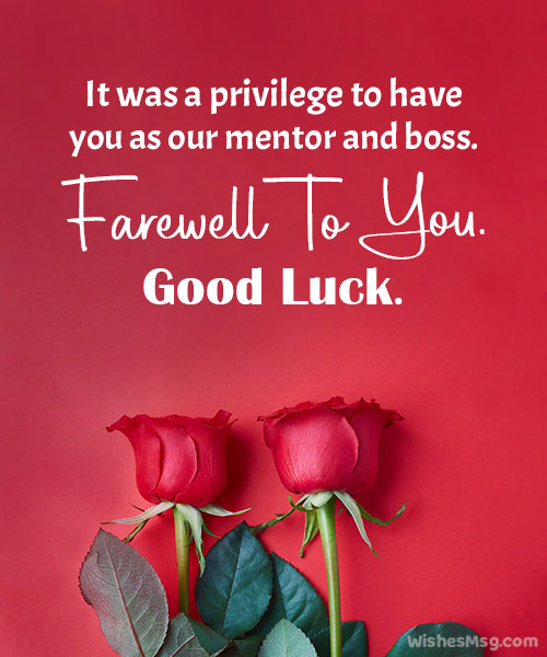 farewell message for boss